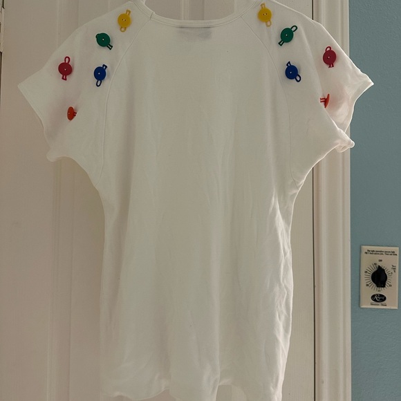 Vintage Peter Popovitch Colorful Button White T-Shirt size medium/large. - Picture 6 of 6